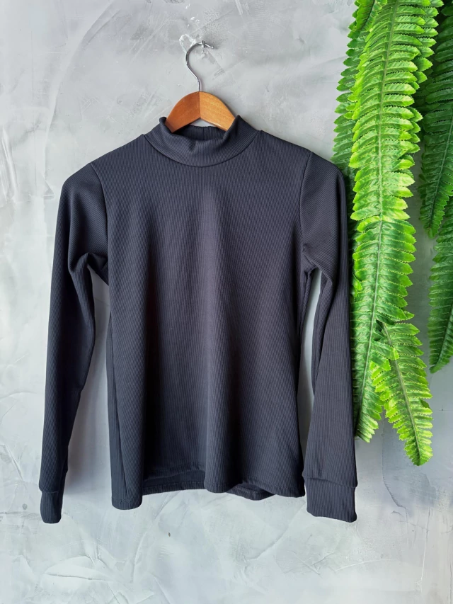 Blusa Feminina Canelada Manga Longa Forrada Inverno de frio (3)