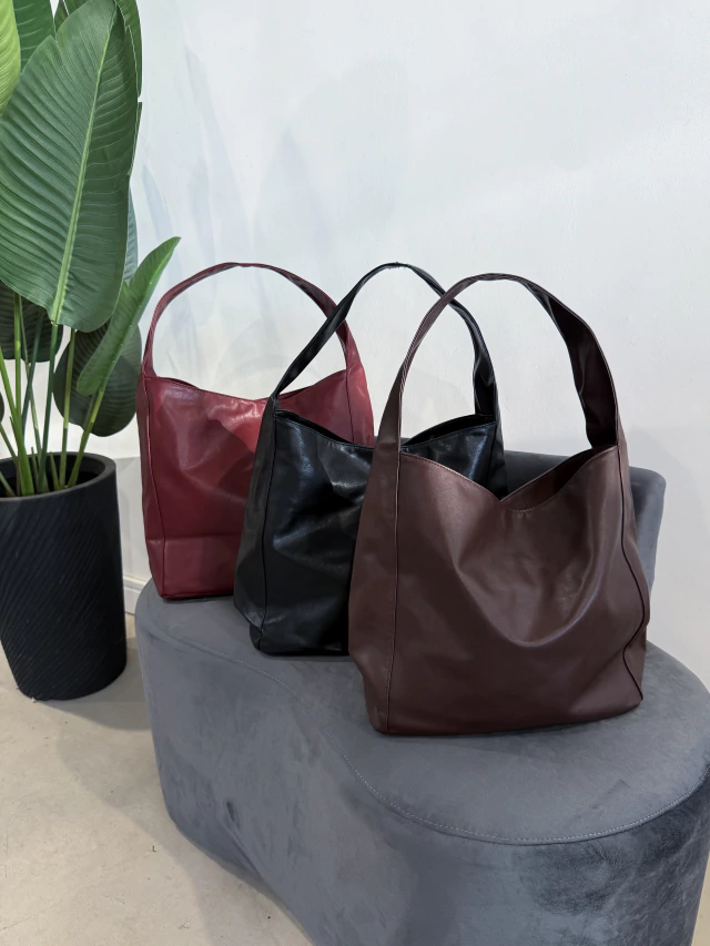 Bolsa Saco Lisa Vinho Bordo Preta Marrom (4)