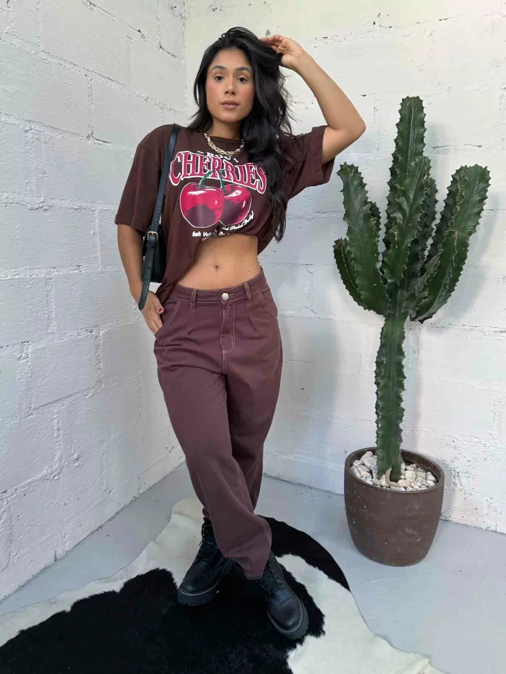 Calça Jeans Baggy Marrom