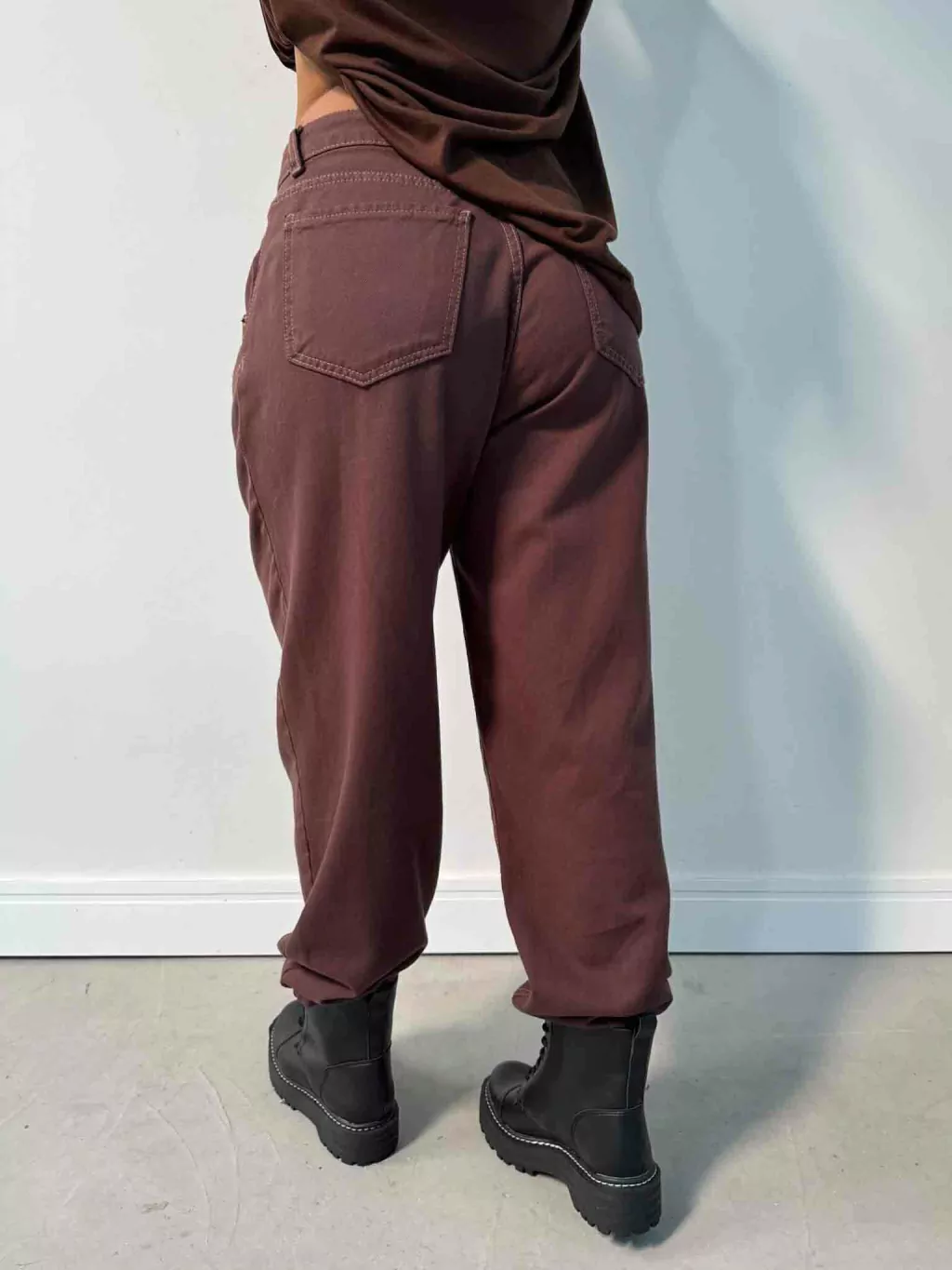 Calça Jeans Baggy Marrom