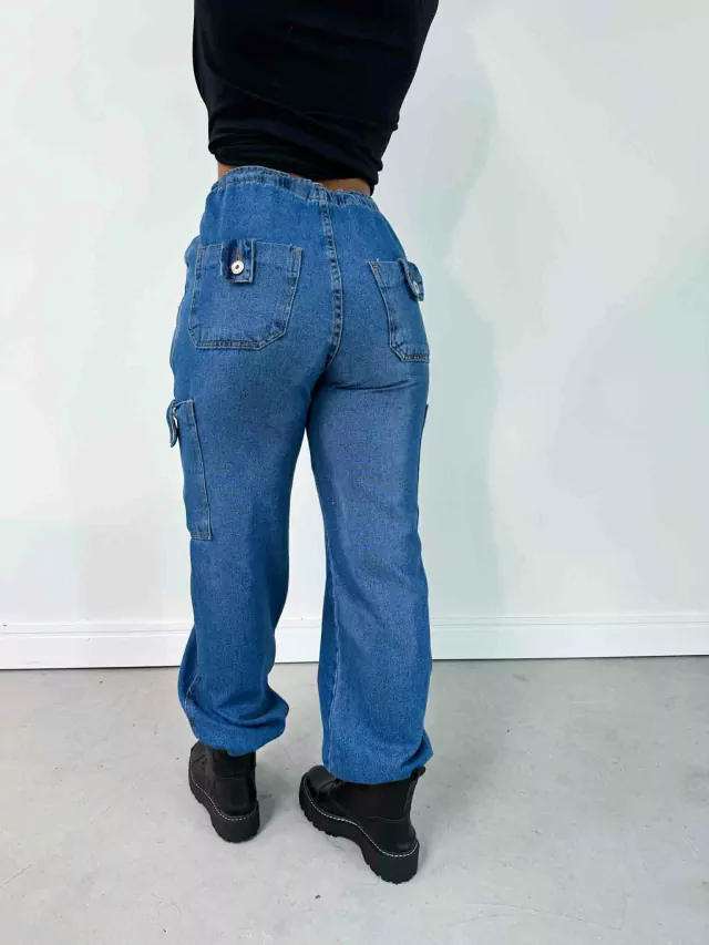 Calça Jeans Cargo Parachute
