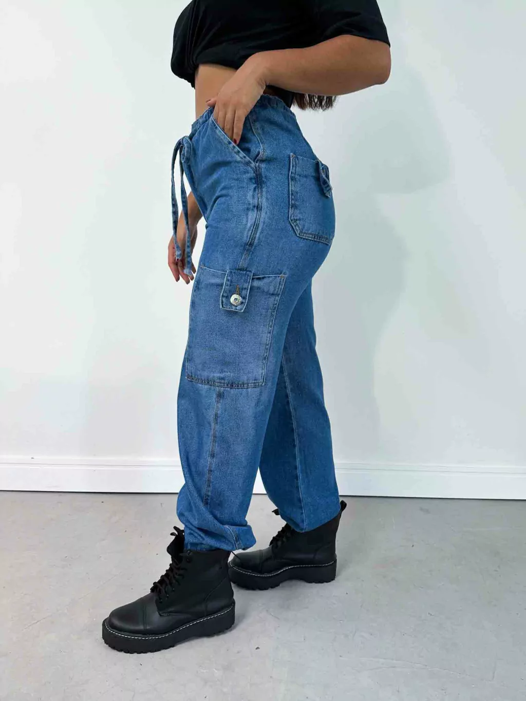 Calça Jeans Cargo Parachute