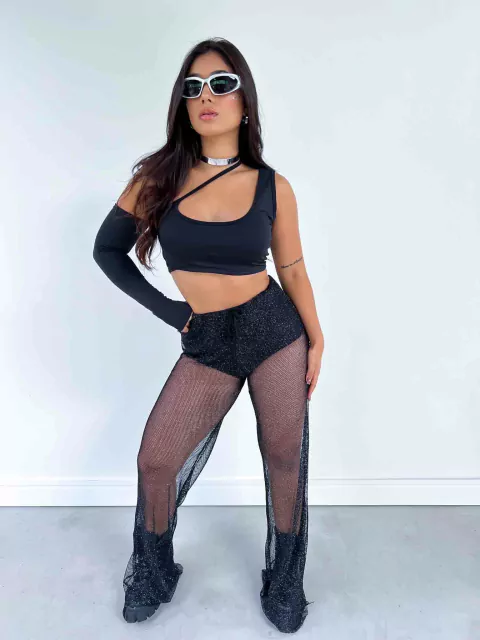 Calça Pantalona Arrastão