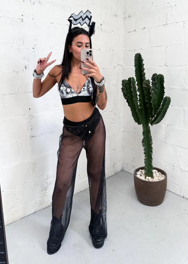 Calça Pantalona Arrastão