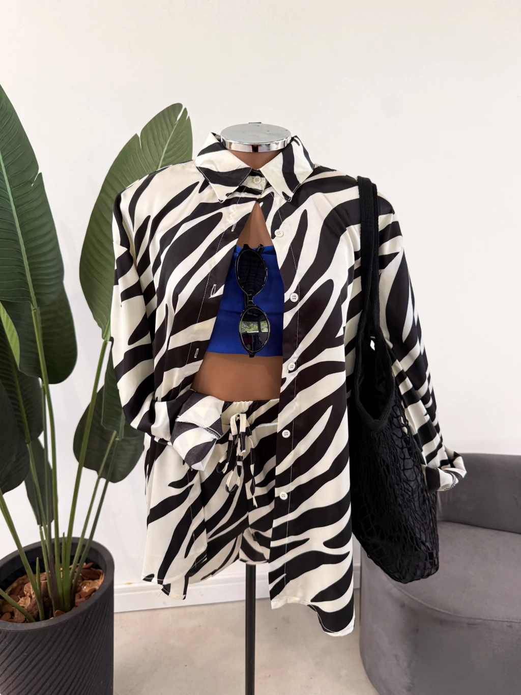 Conjunto de Cetim Zebrado