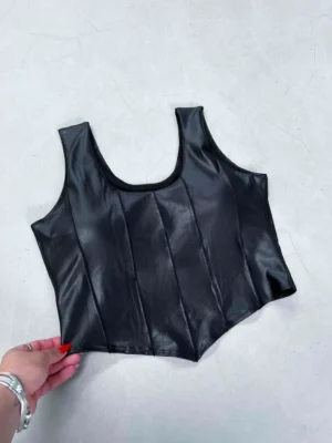 Cropped Corset Glossy Plus