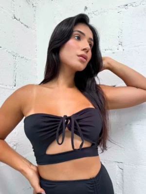 Cropped Faixa Decote Amarração