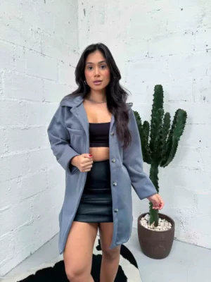 Jaqueta Over Flanelada Bolsos