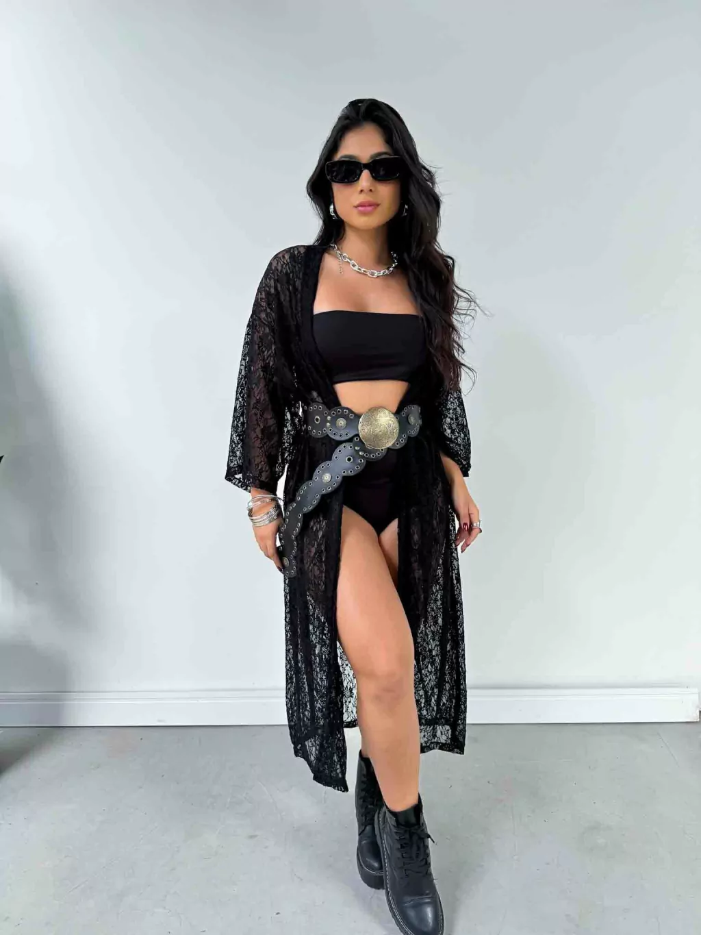 Kimono de Renda Longo