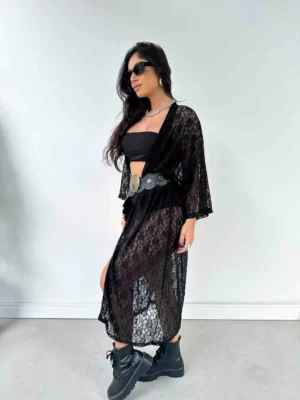 Kimono de Renda Longo