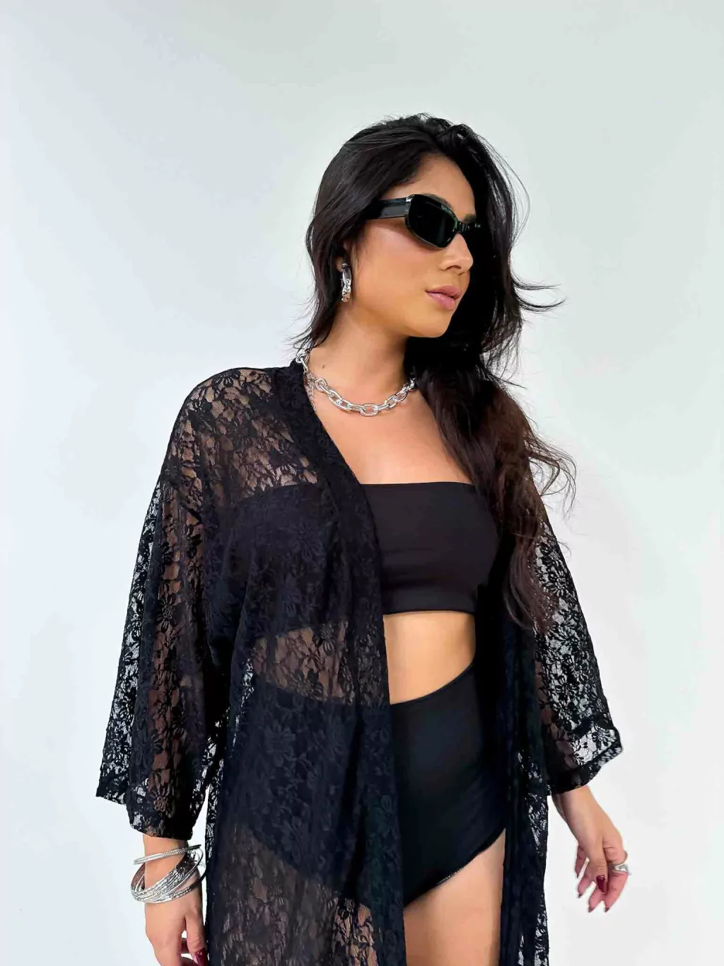 Kimono de Renda Longo