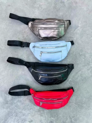 Pochete Ziper Duplo Preta Vermelha Rosa 2