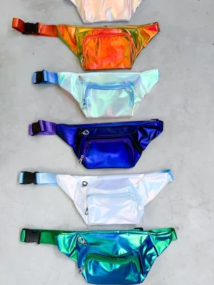 Pochete holografica rosa laranja azul branco verde para festas femininas