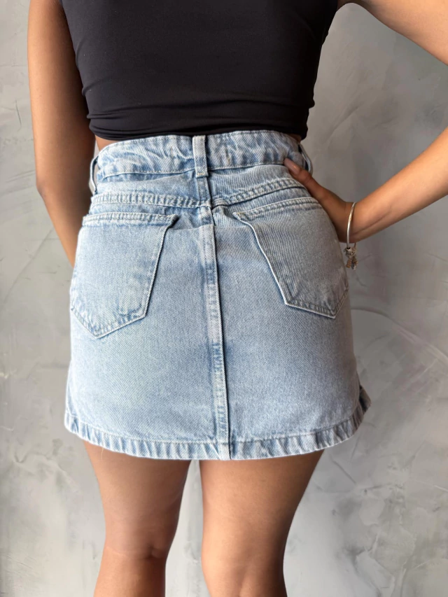 Short Saia Jeans Todo de Saia