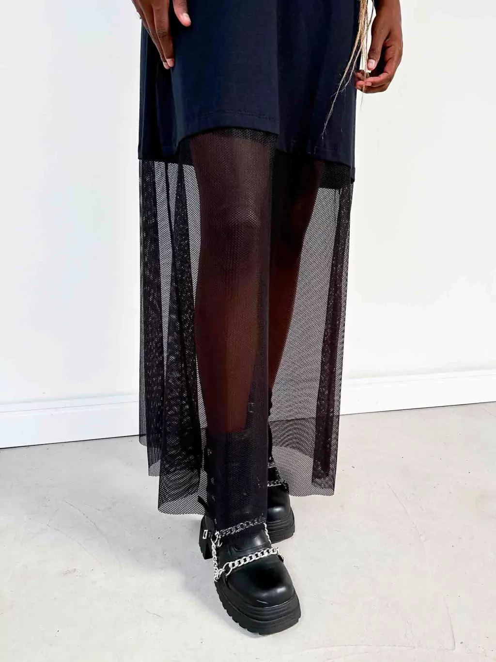 Vestido Blusão com Barra Transparente