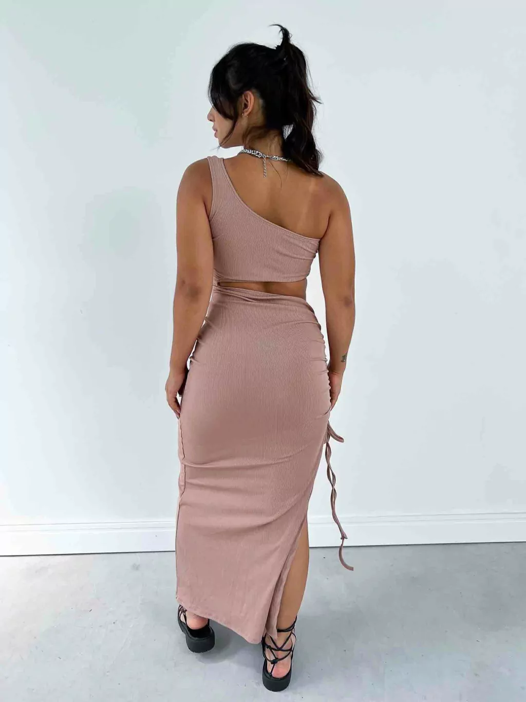 Vestido Midi Canelado com Ajuste