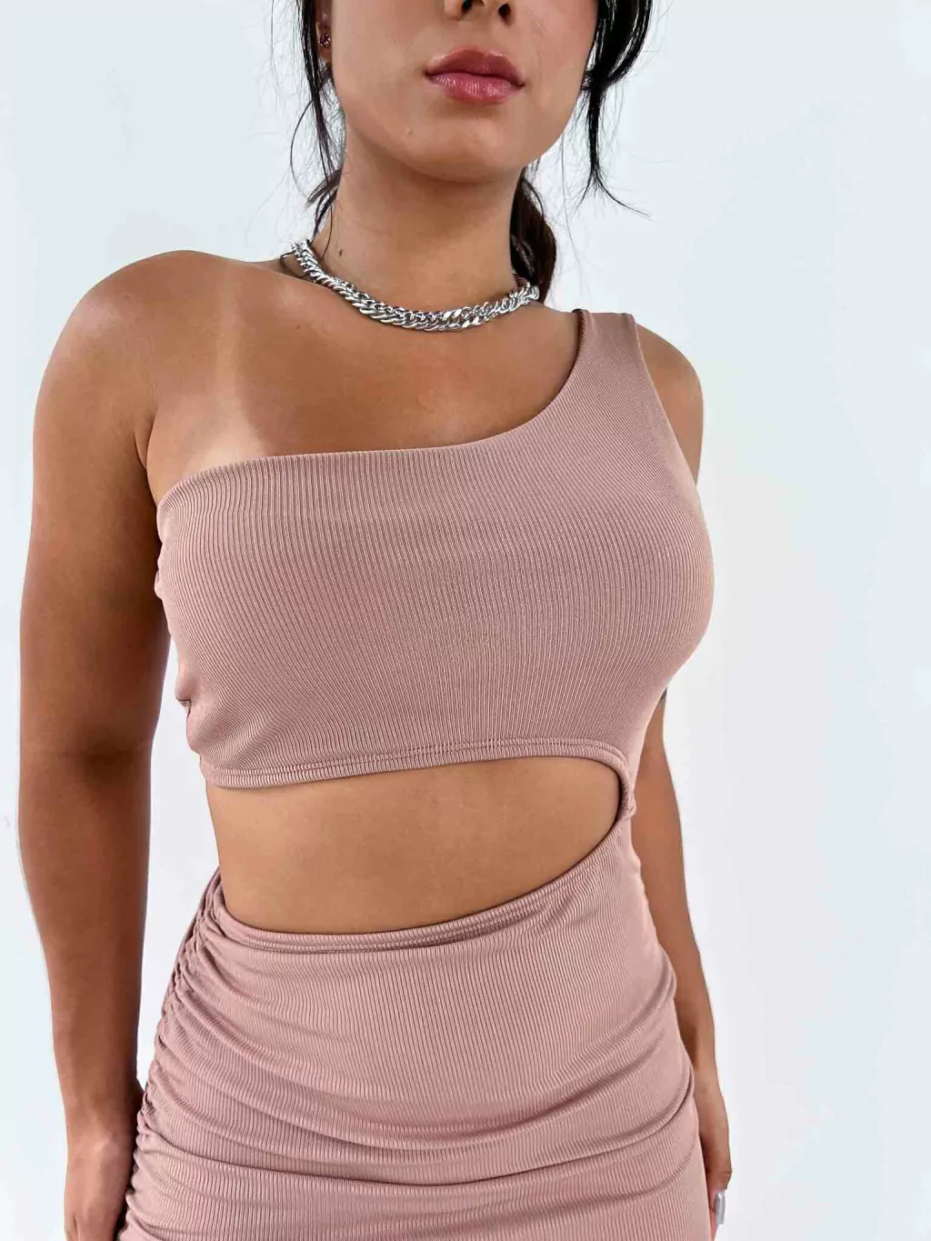 Vestido Midi Canelado com Ajuste