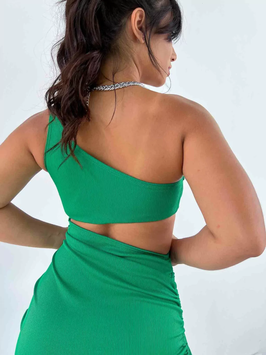 Vestido Midi Canelado com Ajuste