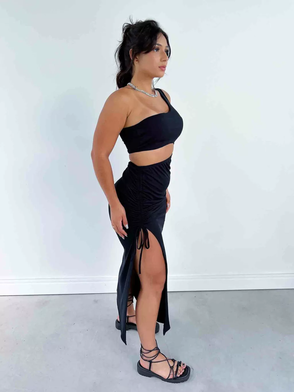 Vestido Midi Canelado com Ajuste