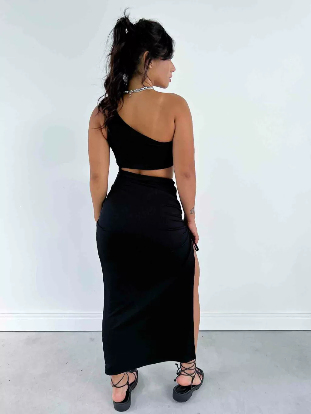 Vestido Midi Canelado com Ajuste