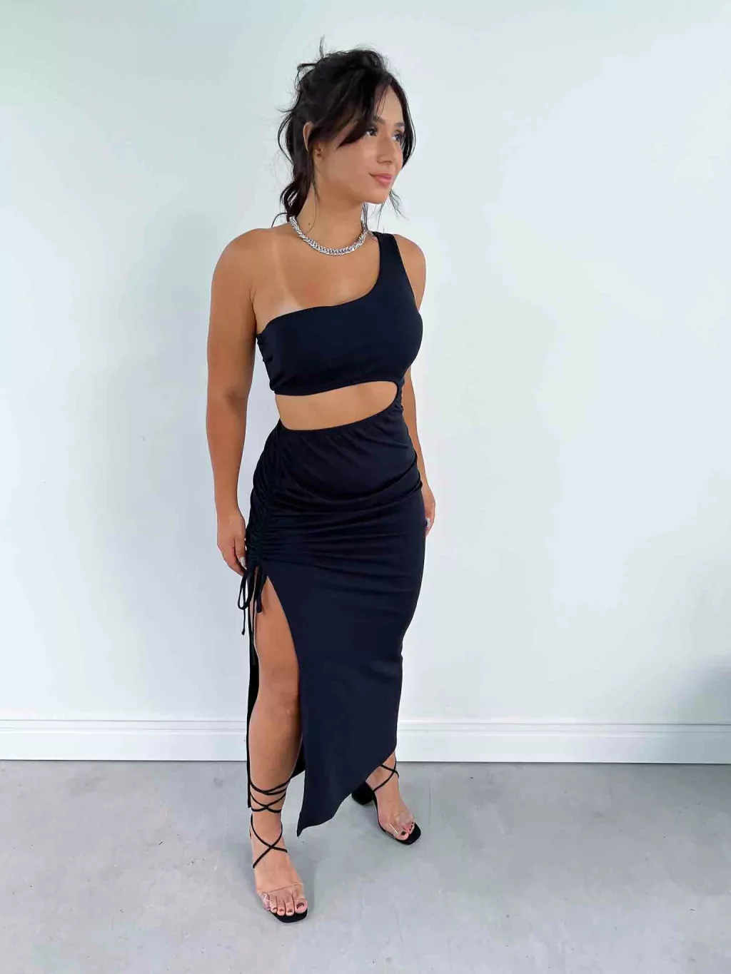 Vestido Midi Canelado com Ajuste