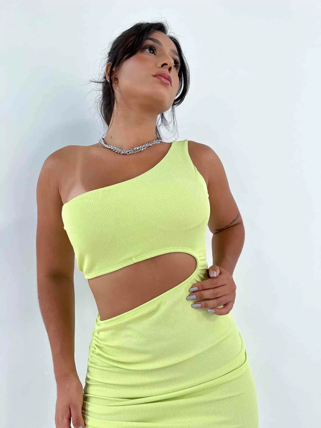 Vestido Midi Canelado com Ajuste