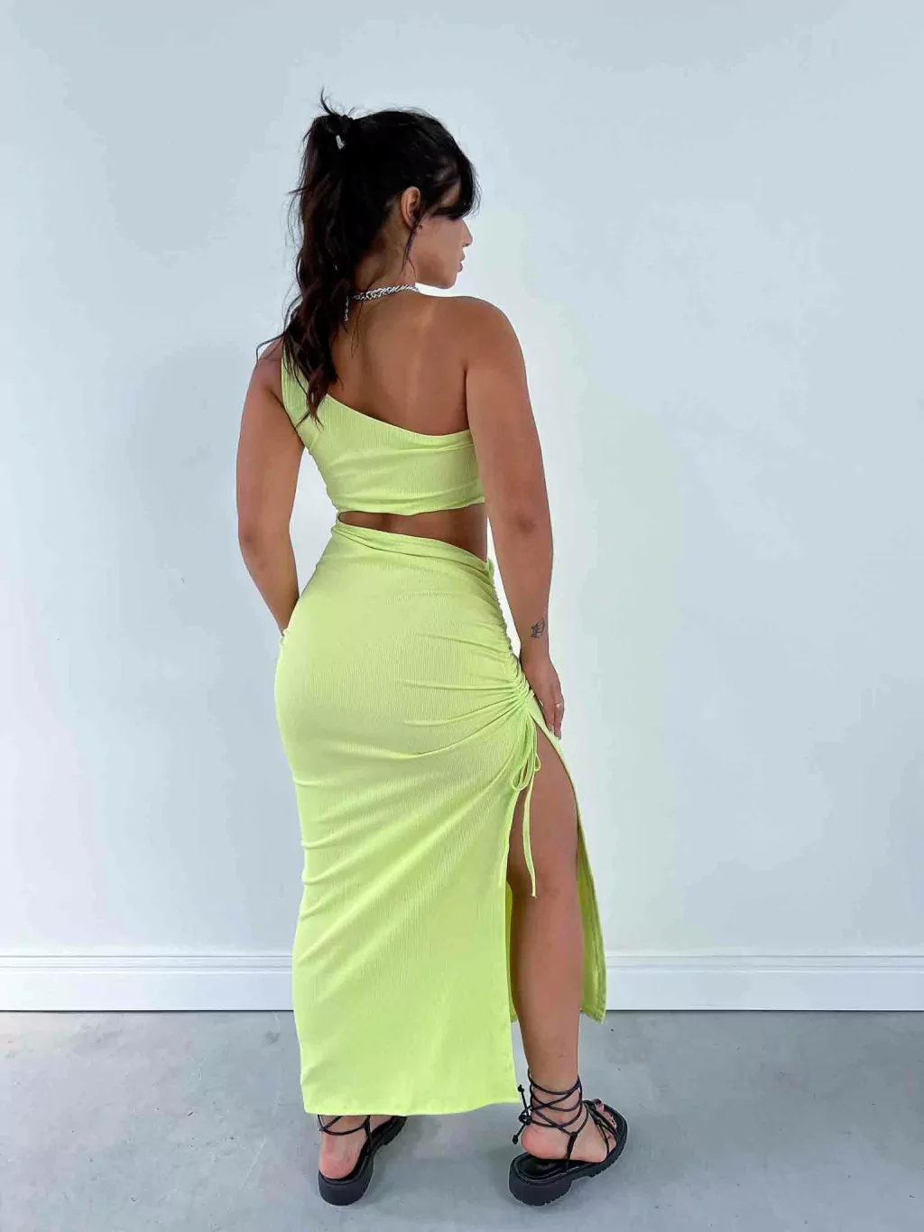 Vestido Midi Canelado com Ajuste
