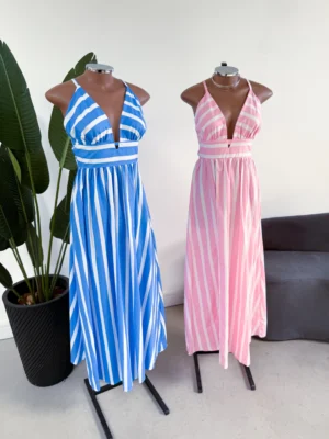 Vestido Midi Listrado Instambul