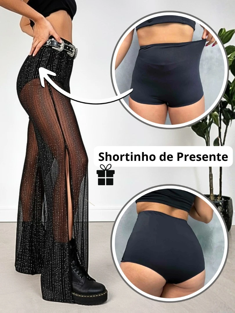 calça transparente brilho balada festival pantalona preta (1)