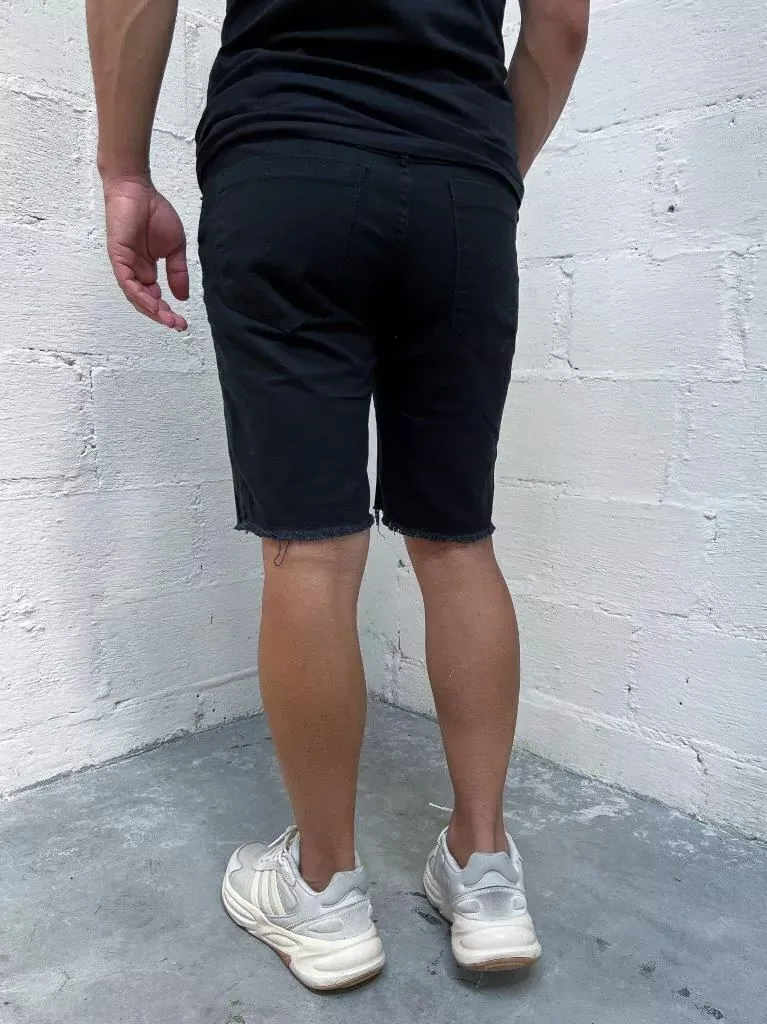 Bermuda Jeans Preta Lisa 3D Crd