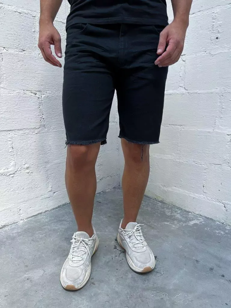 Bermuda Jeans Preta Lisa 3D Crd