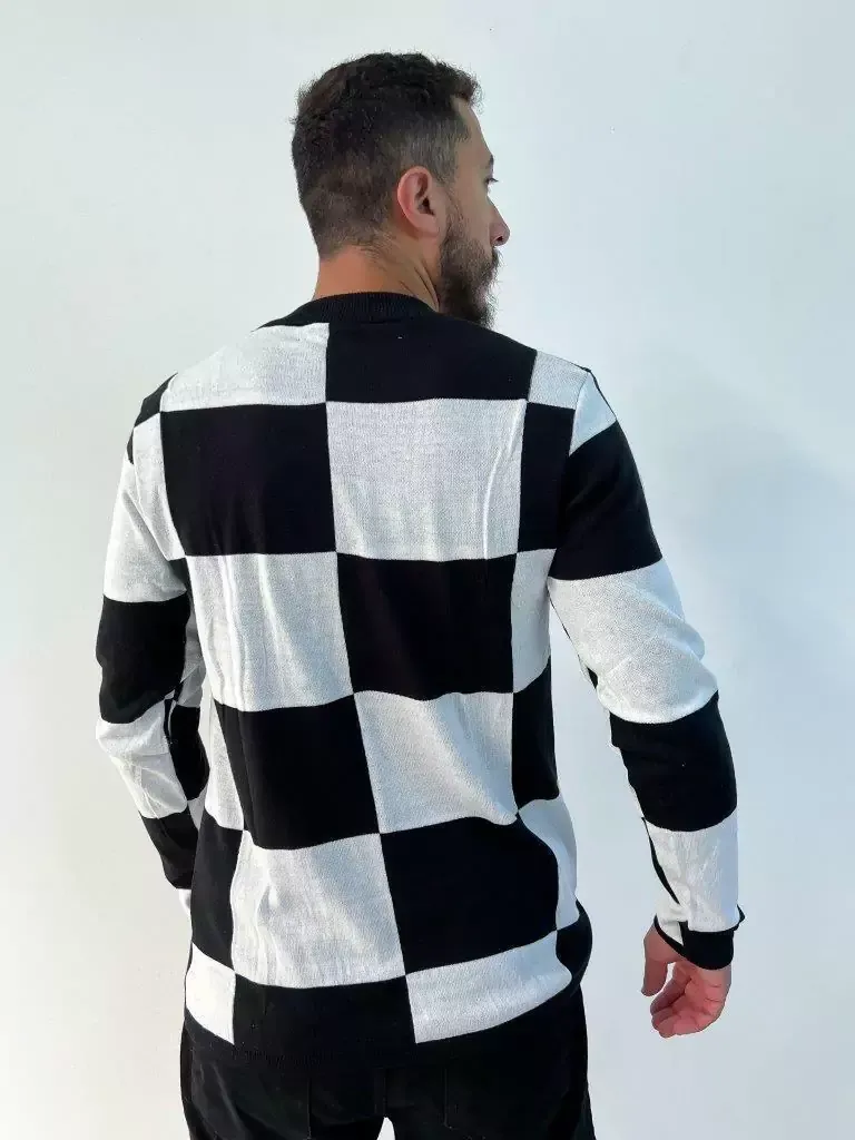 Blusa Tricot Quadriculado Fors