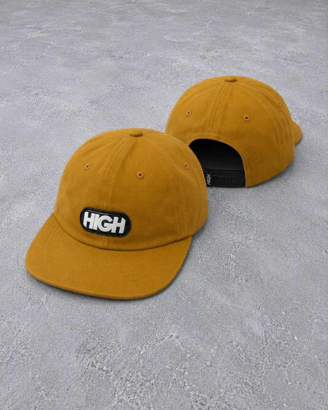Boné High 6 Panel Bleached Mustard