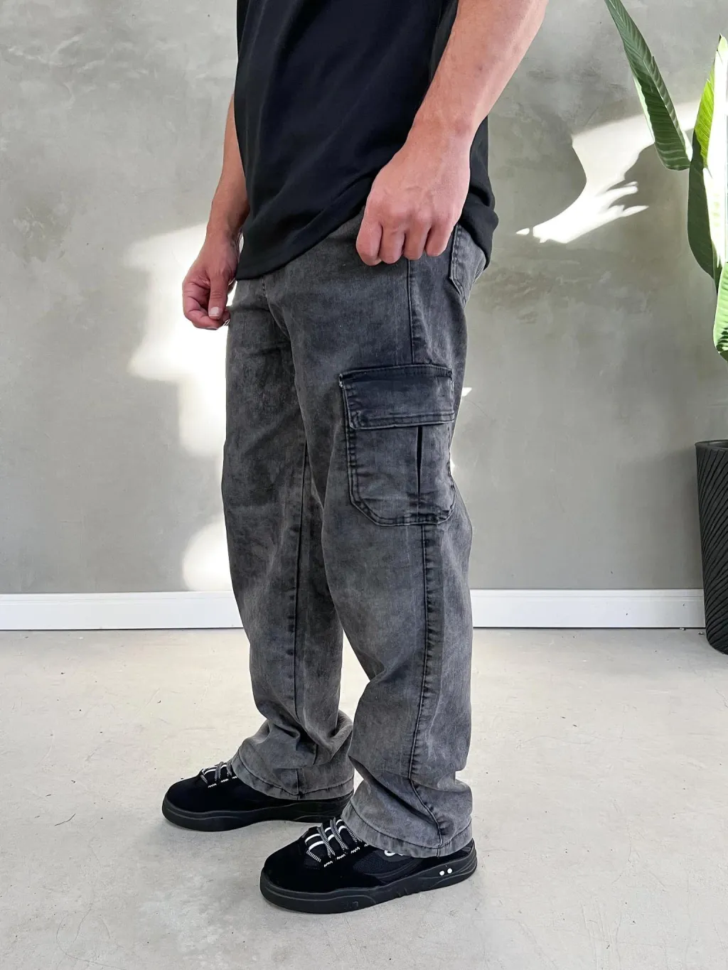 Calça Street Cargo Boca Larga Estonada