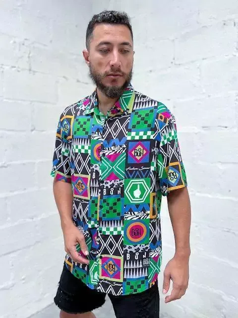 Camisa Buh Étnica Preto Botão - Imagem 2