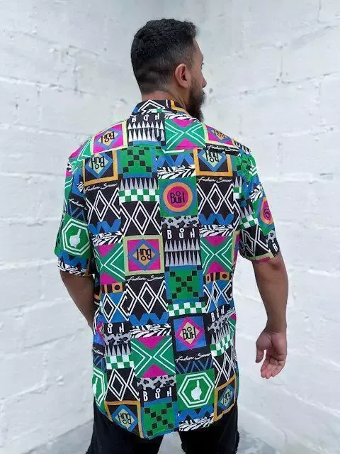 Camisa Buh Étnica Preto Botão - Imagem 3