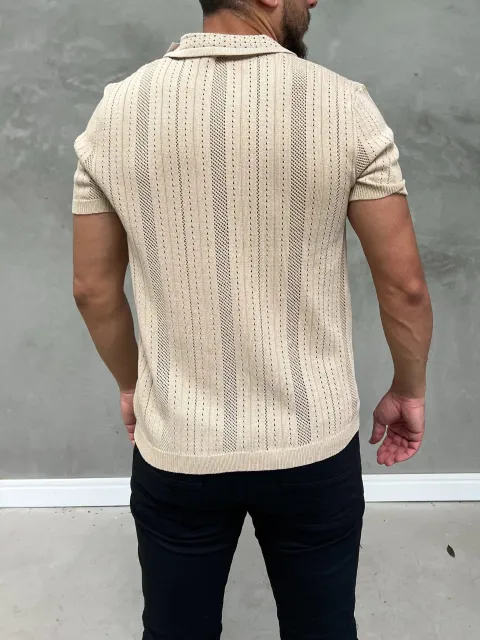 Camisa de Botão Trico com Elastano Masculina