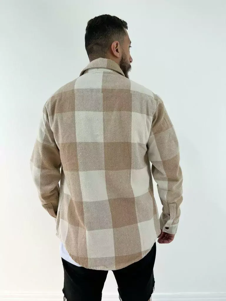 Camisão Xadrez Bege Masculino