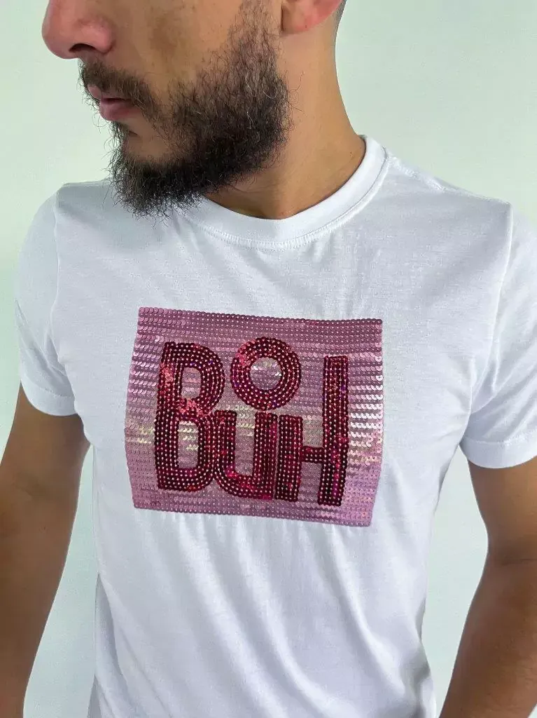 Camiseta Buh Paetes Fosco e Brilho Slim - Imagem 5
