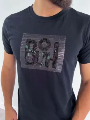 Camiseta Buh Paetes Fosco e Brilho Slim