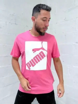 Camiseta Puma Big Logo Rosa Bubb
