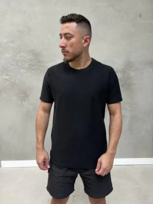 Camiseta Texturizada Regular masculina basica lisa (3)