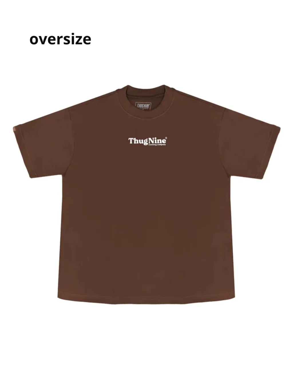 Camiseta Thug Nine Oversize Bold Puff marrom