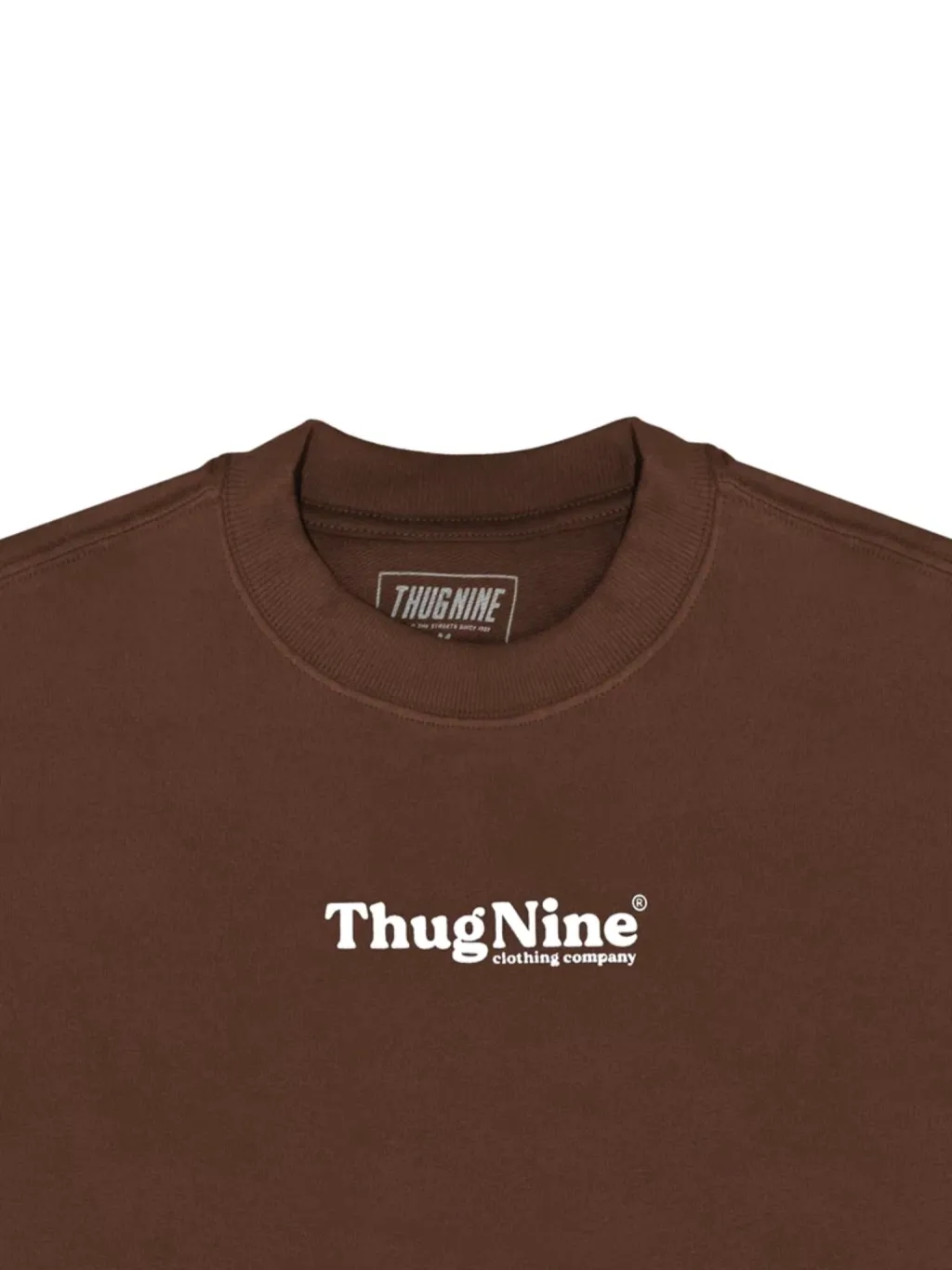 Camiseta Thug Nine Oversize Bold Puff marrom