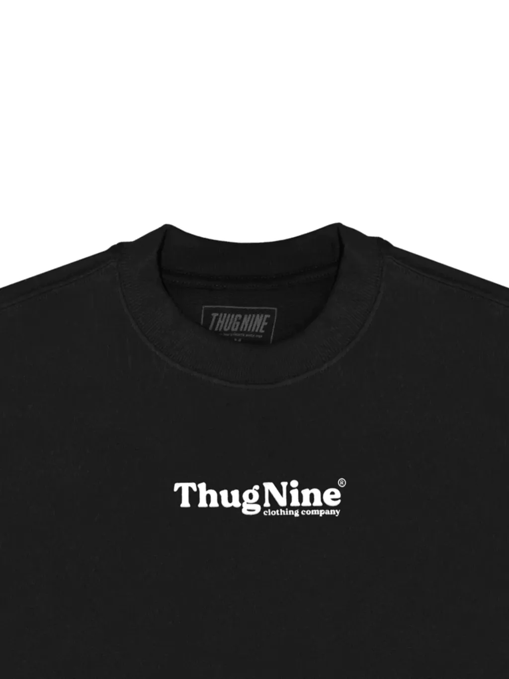 Camiseta Thug Nine Oversize Bold Puff preta