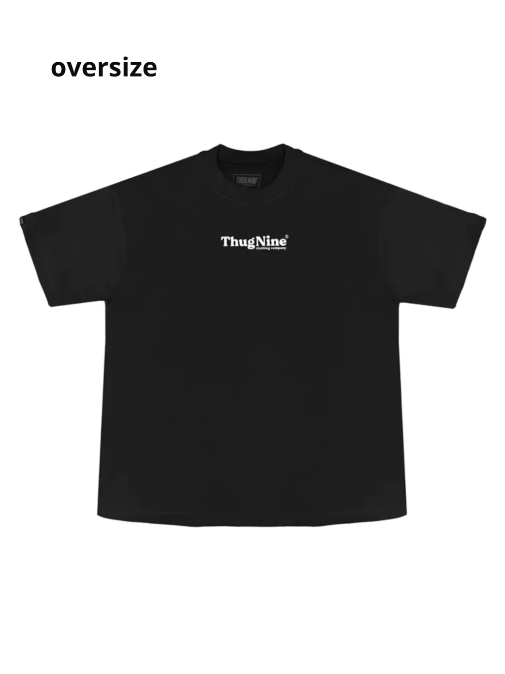 Camiseta Thug Nine Oversize Bold Puff preta
