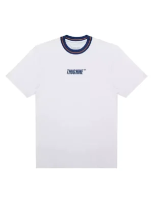 Camiseta Thug Nine Rams gola elastico branco