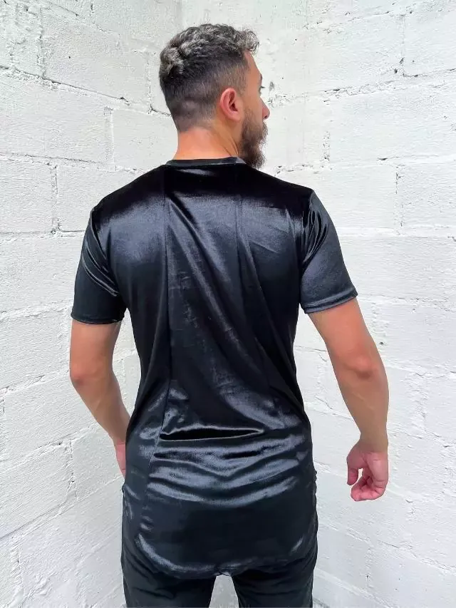 Camiseta Veludo Caveira Dourada - Imagem 3