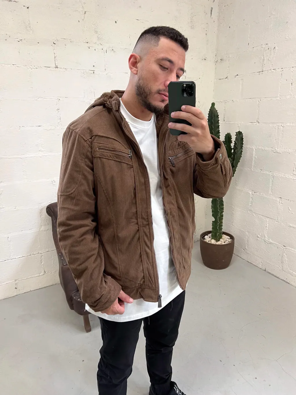 Casaco Masculino Cotelê Forrado com Pelo