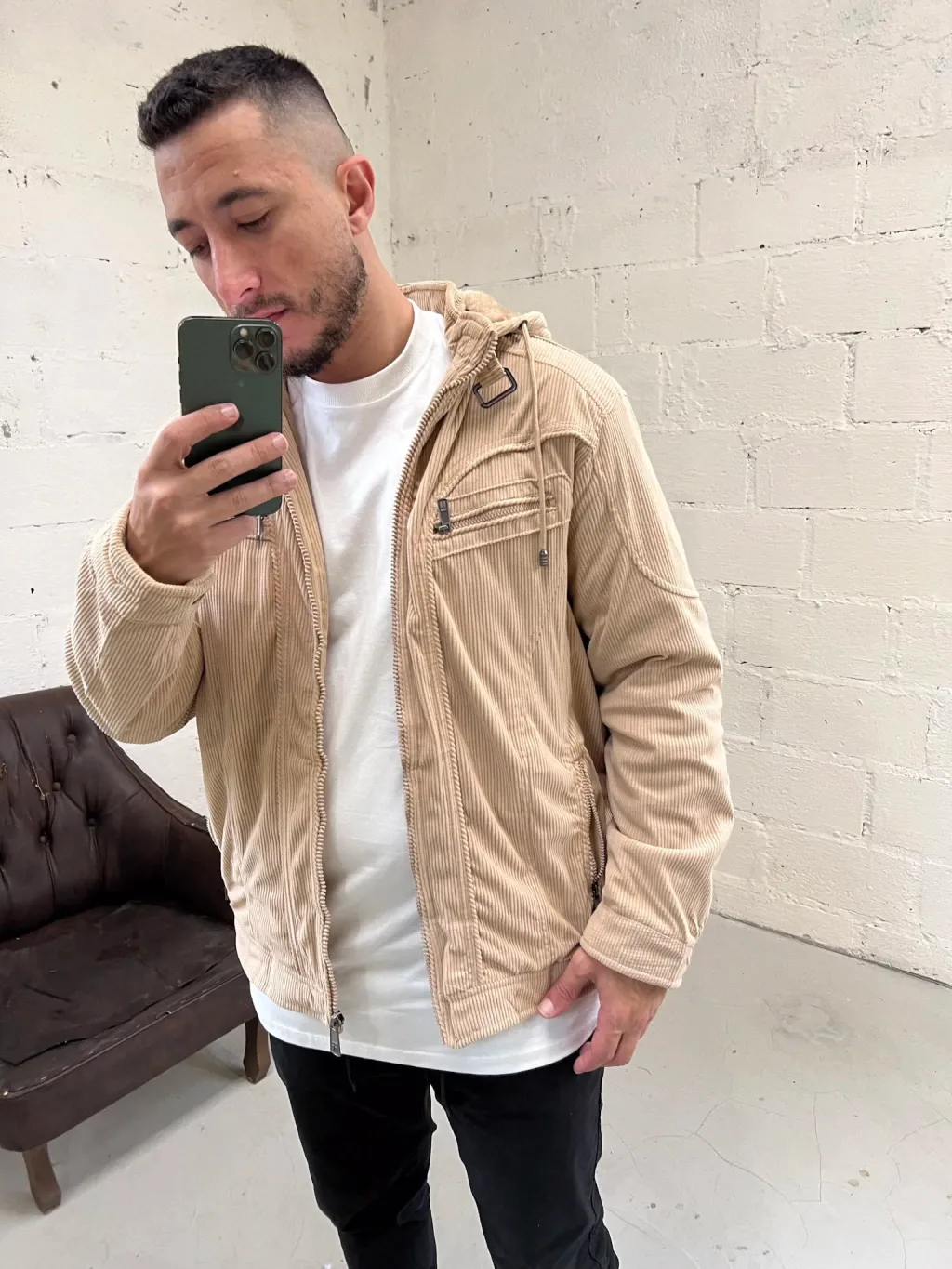 Casaco Masculino Cotelê Forrado com Pelo